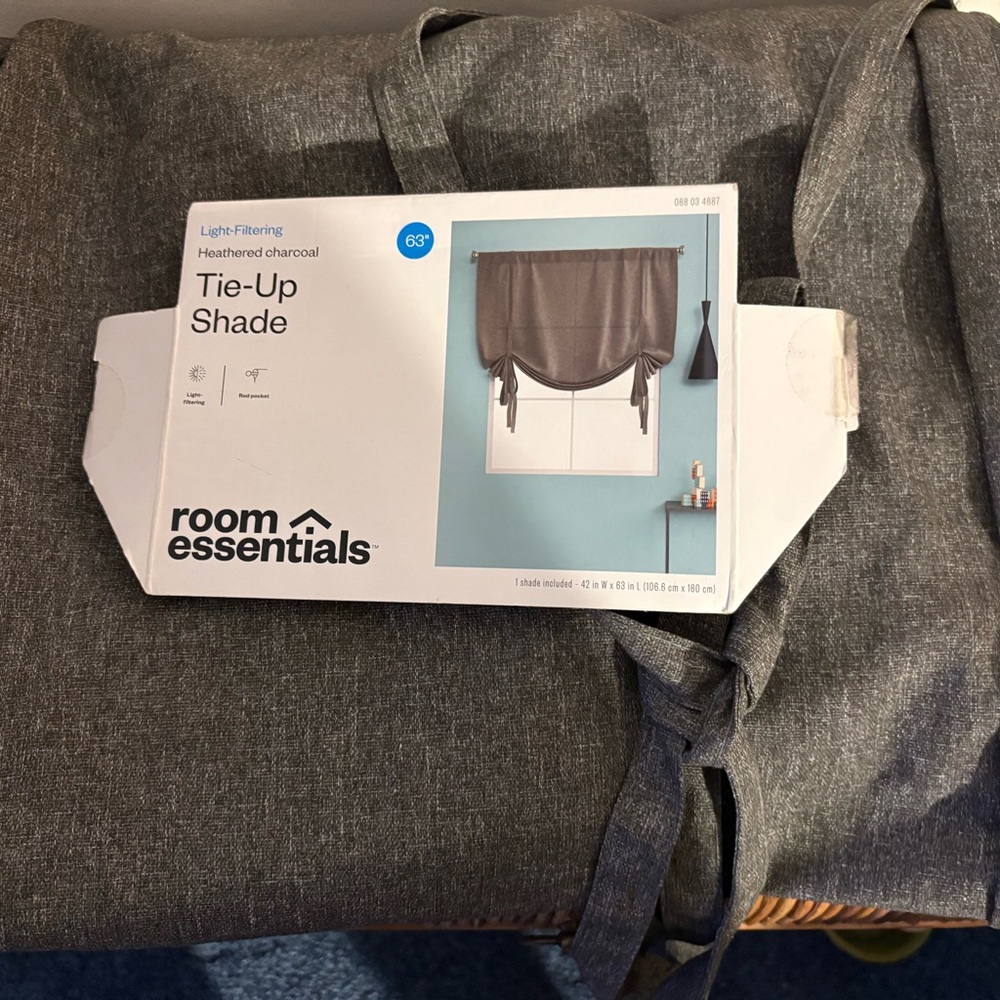 Room Essentials Dark Gray Tie-Up Shade